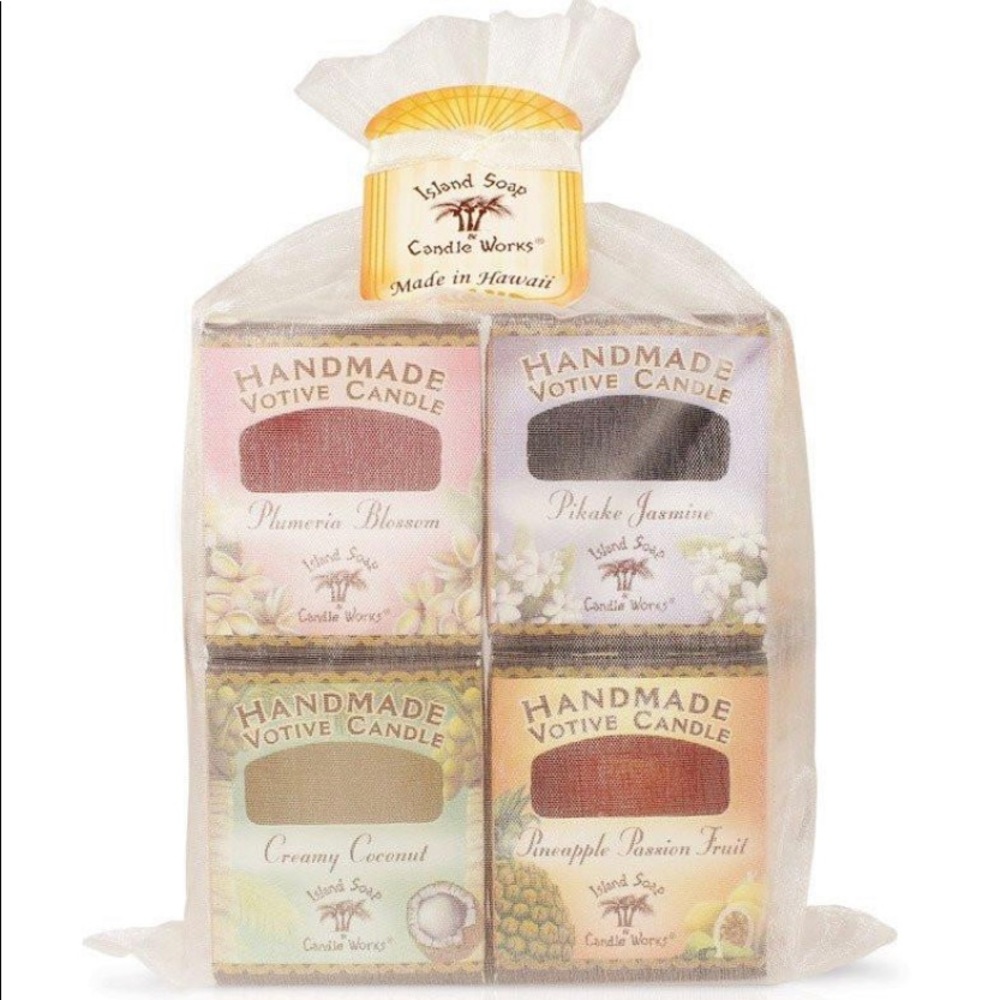 Island Soap & Candle Hawaiian 4 Pk Votive Gift Set